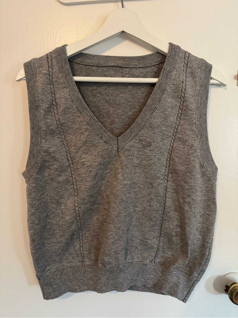 Classic Grey V-Neck Knit Sweater Vest